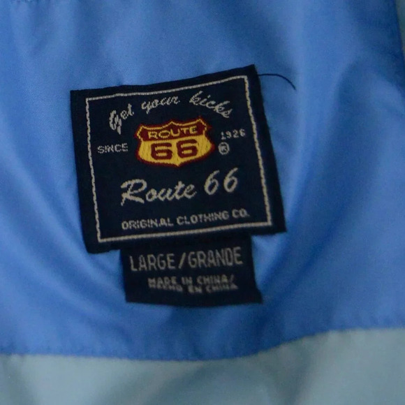 Vintage Route  66 Blue Puffer Jacket Large - Picture 6 of 15